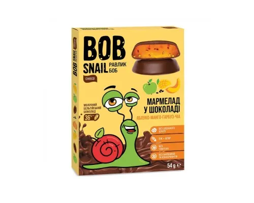 Мармелад Bob Snail Яблуко Манго Гарбуз Чіа в молочному шоколаді 54 г (4820219341116)