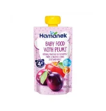 Дитяче пюре Hamanek Яблуко Слива, 120 г (8595139783976)