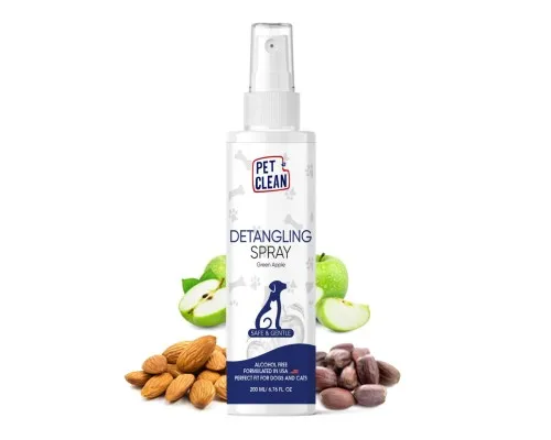 Спрей для тварин Pet Clean DETANGLING SPRAY для розплутування ковтунів, кондиціонує та робить гладенькою шерсть 200 мл (8939117886752)