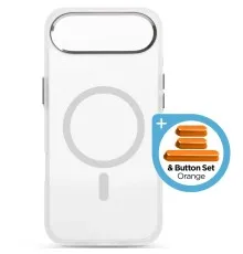 Чохол до мобільного телефона Armorstandart Unit MagCase Apple iPhone 17 Air Clear Silver + Orange Button Set (ARM90583)