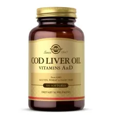 Вітамін Solgar Вітаміни A і D з печінки норвезької тріски, Cod Liver Oil & (SOL00940)