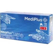 Медичні рукавички MediPlus NitryPlus Light Нітрилові оглядові нестерильні неприпудрені Сині Розмір L 100 шт. (6932400703196)