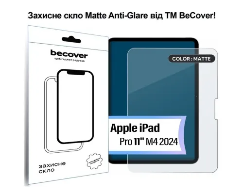 Скло захисне BeCover Matte Anti-Glare Apple iPad Pro 11" M4 2024 (713707)