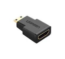 Перехідник Mini HDMI M to HDMI F black Ugreen (20101)