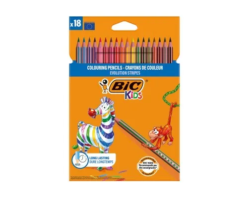 Олівці кольорові Bic Evolution Stripes 18 кольори (bc525439)