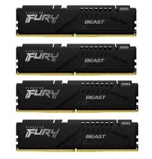 Модуль пам'яті для комп'ютера DDR5 128GB (4x32GB) 5600 MHz Beast Black XMP Kingston Fury (ex.HyperX) (KF556C40BBK4-128)