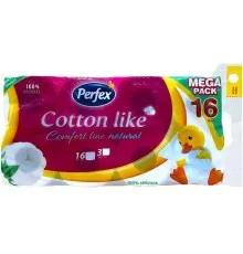 Туалетний папір Perfex Cotton Like Comfort Line 3 шари 16 рулонів (8606110850522)