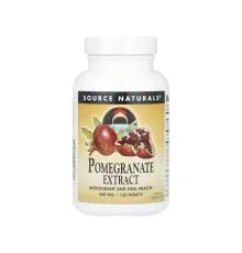 Трави Source Naturals Екстракт гранату, 500 мг, Pomegranate Extract, 120 таблеток (SNS-01628)
