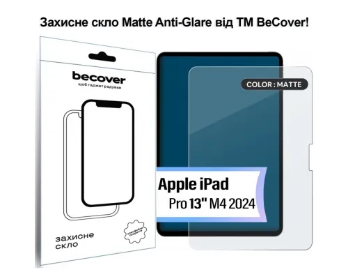 Скло захисне BeCover Matte Anti-Glare Apple iPad Pro 13" M4 2024 (713708)