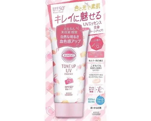 Емульсія для обличчя Kose Suncut SPF50+ Есенція корекція кольору Рожевий фламінго 80 г (4971710523270)