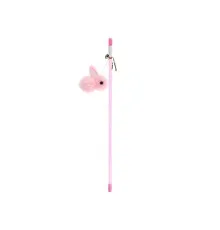 Іграшка для котів Hippie Pet Вудка з зайчиком рожева 30 см (HIPCW2303037RO)