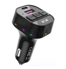 FM модулятор XO BCC17 Car Charger Smart Bluetooth Dual Port PD 30W Чорний (BCC17.black)