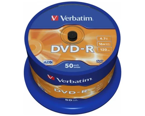 Диск DVD Verbatim 4.7Gb 16X CakeBox 50шт (43548)