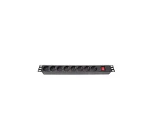 Силовий блок Eserver 19" 8 розеток, выкл., алюм. корпус PDU 220В, 16А (WT-2261A-GER-8WAY)