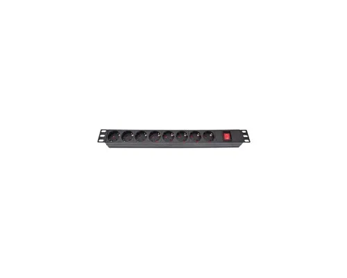 Силовий блок Eserver 19" 8 розеток, выкл., алюм. корпус PDU 220В, 16А (WT-2261A-GER-8WAY)
