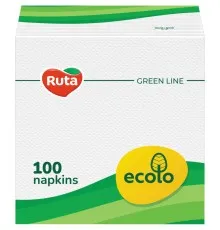 Серветки столові Ruta Ecolo Білі 1 шар 24х24 см 100 шт. (4820202890263)