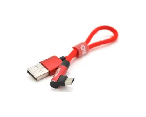 Дата кабель USB 2.0 AM to Micro 5P 0.2m 2.4A black VEGGIEG (YT-UA-20R)