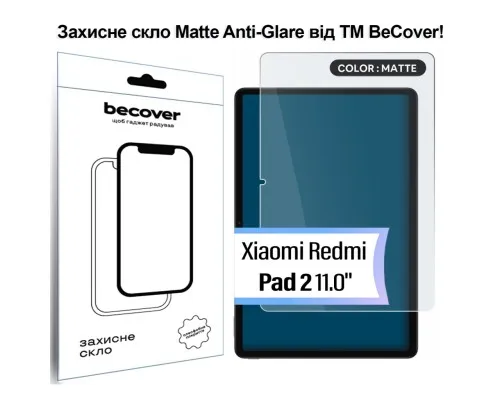 Скло захисне BeCover Matte Anti-Glare Xiaomi Redmi Pad 2 11.0" (713711)