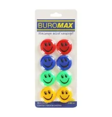 Магніт Buromax набір Смайлик кольоровий , 30 мм, 8 шт. в упаковці (BM.0032)