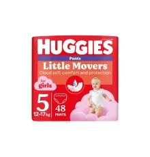 Підгузки Huggies Little Movers/Pants 5 (12-17 кг) для дівчаток 48 шт (5029053547626)