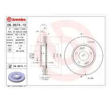 Гальмівний диск Brembo 09.9574.10