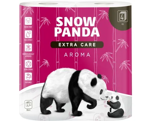 Туалетний папір Сніжна Панда Extra Care Aroma 4 шари 4 рулони (4820183970640)