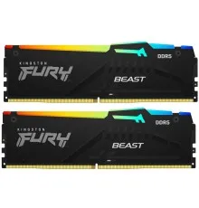 Модуль пам'яті для комп'ютера DDR5 32GB (2x16GB) 5600 MHz FURY Beast RGB Kingston Fury (ex.HyperX) (KF556C40BBAK2-32)