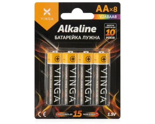 Батарейка AA LR6 Alkaline 8pcs Blister Vinga (VJABAA8)
