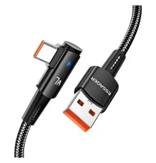 Дата кабель USB 2.0 AM to USB-C 1.0m 100W 90° corner black Essager (EXCWT7A-CG01-P)