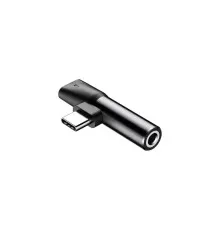 Перехідник USB-C M to USB-C F + 3.5mm F black Baseus (CATL41-01)