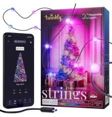 Гірлянда Twinkly Smart LED Strings USB 200 Pearl-shaped RGB LEDs, Green Wire, USB-C 12м (TWKP200RGB-G)