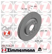 Гальмівний диск ZIMMERMANN 200.2534.20