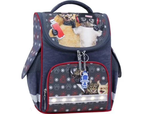 Портфель Bagland з ліхтариками Успіх 12 л. сірий 188к (00551703) (80213852)