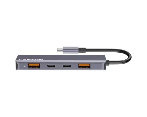 Концентратор Canyon hub DS-18 5in1 USB-C Grey (CNS-TDS18)