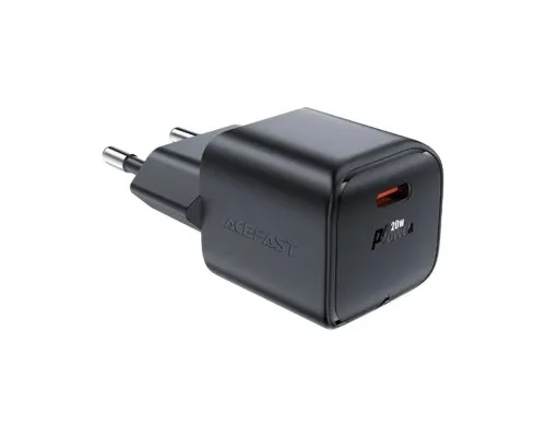 Зарядний пристрій Acefast USB-C 20W Gan A73 mini Fast Charger Black (6974316282648)