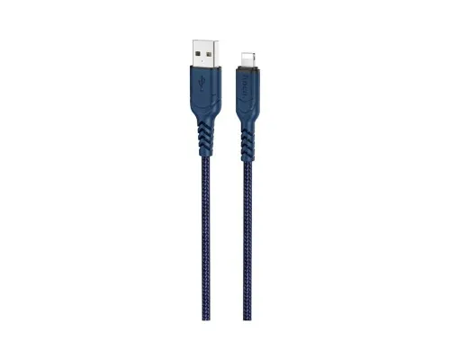 Дата кабель USB 2.0 AM to Lightning 1.0m 2.4A nylon X59 blue HOCO (6931474744883)