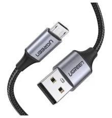 Дата кабель USB 2.0 AM to Micro 5P 1.0m US290 Aluminum Braid Black Ugreen (60146)