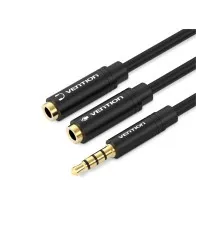 Кабель мультимедійний Jack 3.5mm 4pin M to 2X 3.5mm F VENTION (BBVBY)