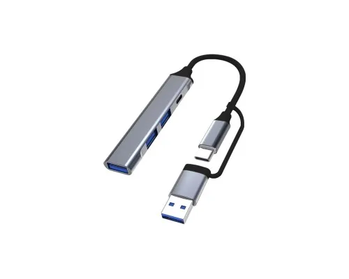 Концентратор Dynamode USB Type-C + USB-A to 1хUSB-C 3.0 1хUSB-A 3.0 2xUSB-A 2.0 dark grey (DM-UH-314AC)