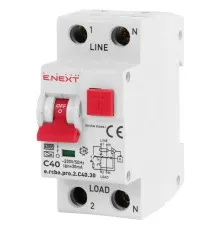 Диференціальний автоматичний вимикач E.NEXT 1-п.+N e.rcbo.pro. C 40А 30мА (p0720012)