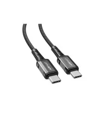 Дата кабель USB-C to USB-C 1.2m 3A nylon black Acefast (6974316280521)