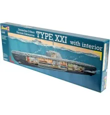 Збірна модель Revell Підводний човен Type XXI з інтер'єром, рівень 4, 1:72 (RVL-05078)