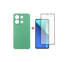 Чохол до мобільного телефона Dengos Kit for Xiaomi Redmi Note 13 4G case + glass (Mint) (DG-KM-62)
