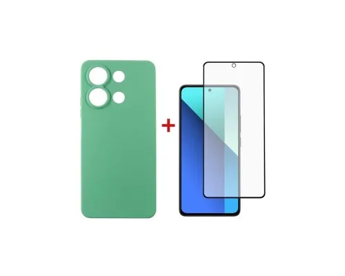 Чохол до мобільного телефона Dengos Kit for Xiaomi Redmi Note 13 4G case + glass (Mint) (DG-KM-62)