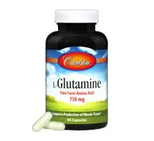 Амінокислота Carlson Глютамін 750мг, L-Glutamine, 90 капсул (CL6821)