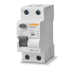Диференційне реле (ПЗВ) Videx RESIST АС 2п 30мА 10кА 40А (VF-RS10-DR2АС40)