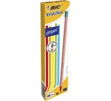 Олівець графітний Bic Evolution Stripes HB, з гумкою (bc8960342)