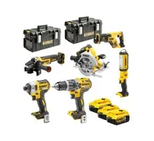 Набір електроіструментів DeWALT 6 од., 3*5Ah, 2 кейси TOUGH SYSTEM (DCK623P3)