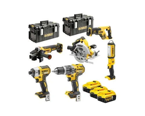 Набір електроіструментів DeWALT 6 од., 3*5Ah, 2 кейси TOUGH SYSTEM (DCK623P3)