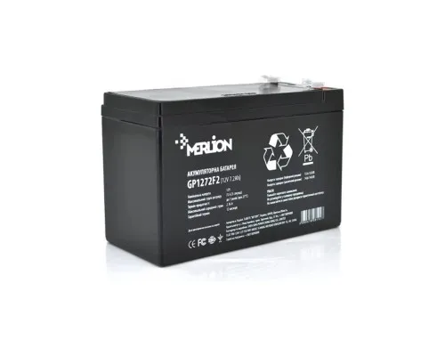 Батарея до ДБЖ Merlion 12V-7.2Ah black (GP1272F2B)